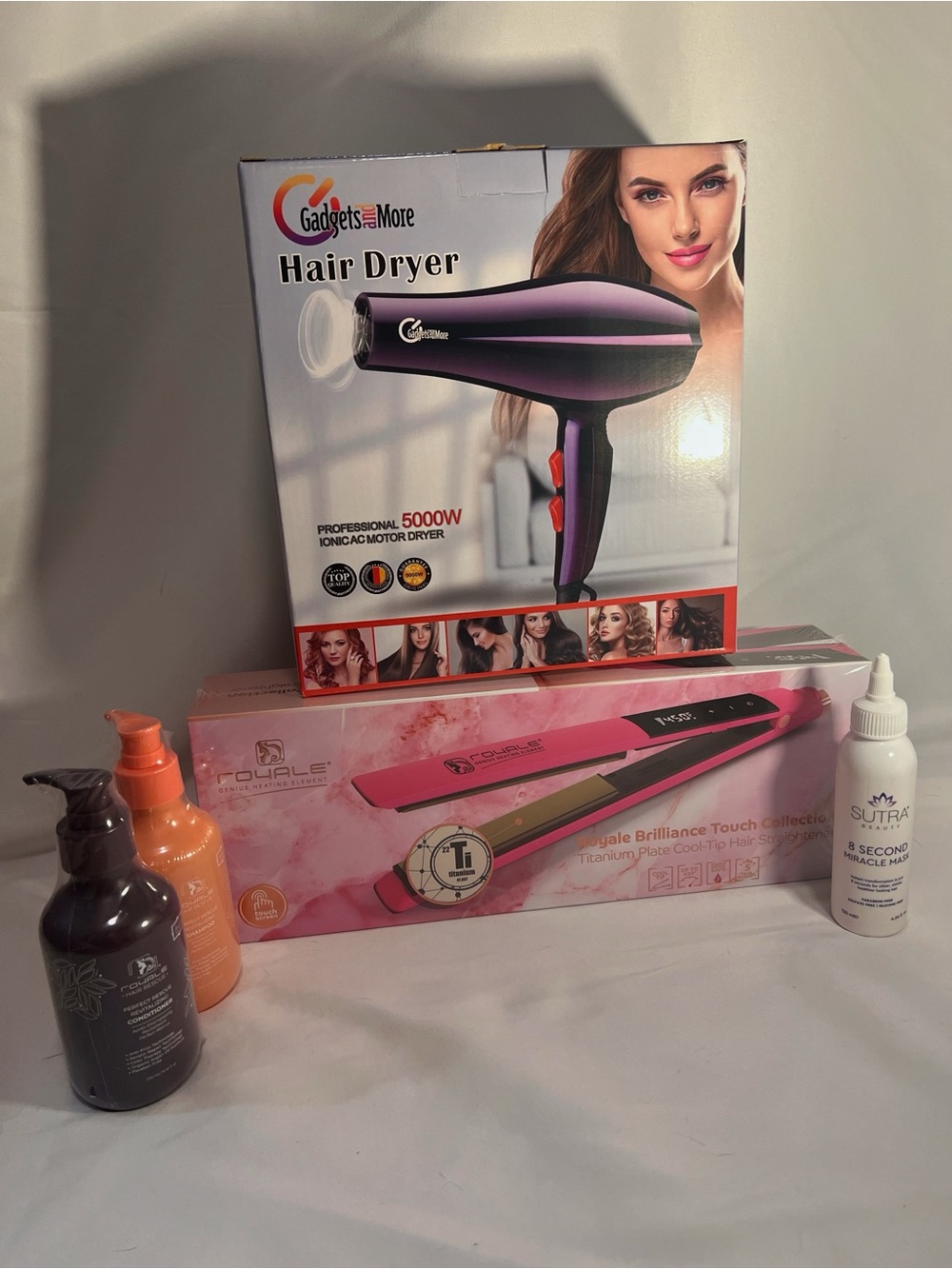 MOTHER’S DAY SALE! Hair Dryer & Royale Touch Straightener Set w treatment